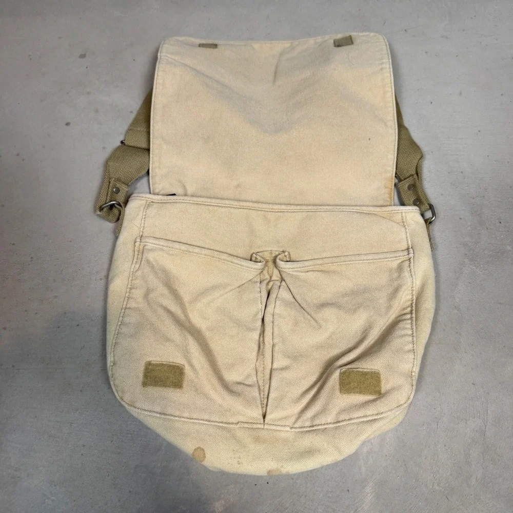 Tan Canvas Military Stencil Messenger Bag Crossbody Satchel HJ-90210/0373BC